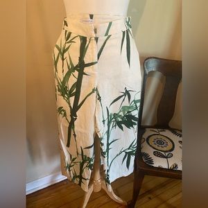 carolina belle | size 2 | off white w varying shades of green bamboo | linen